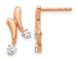 1/5 Carat (ctw) Diamond Earrings in 14K Rose Pink Gold